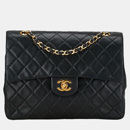 Chanel Black Lambskin Leather Medium Classic Double Flap Shoulder Bag - Chanel - Modalova