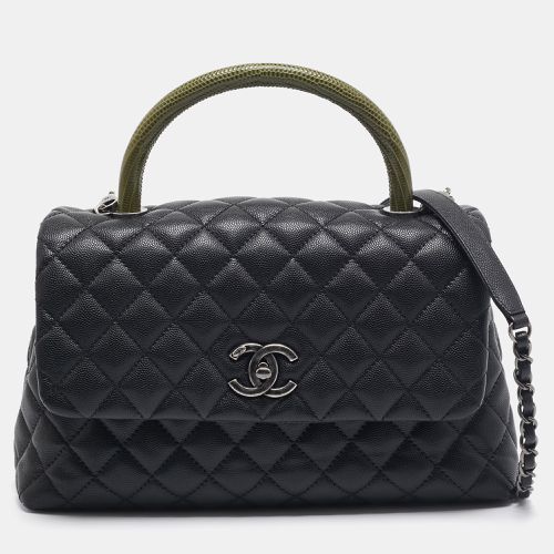 Green Quilted Caviar Leather and Lizard Small Coco Top Handle Bag - Chanel - Modalova