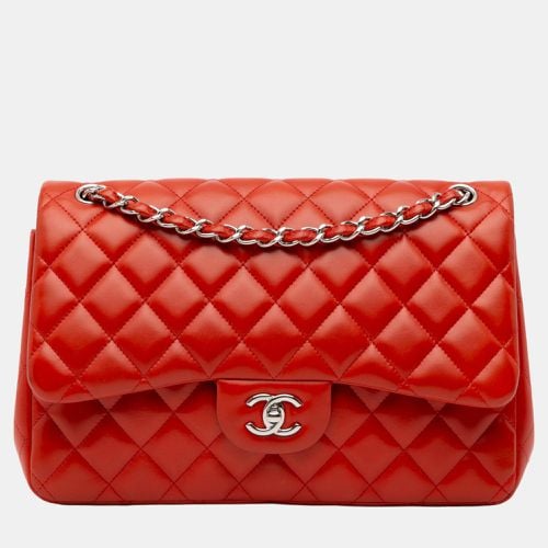 Chanel Orange Jumbo Classic Lambskin Double Flap - Chanel - Modalova