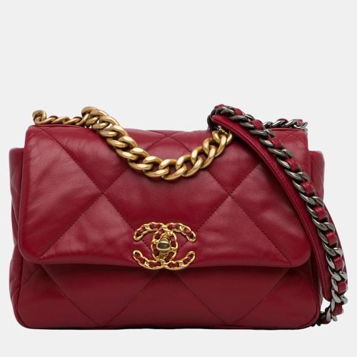 Chanel Burgundy Medium Lambskin 19 Flap - Chanel - Modalova