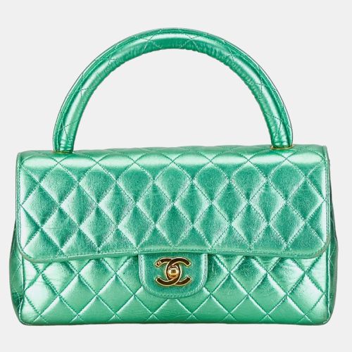 Metallic Lambskin Leather Quilted Top Handle Bag - Chanel - Modalova