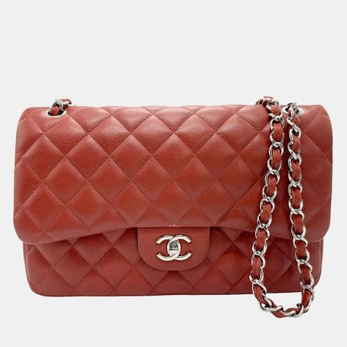 Chanel Red Caviar Leather Medium Classic Double Flap Shoulder Bag - Chanel - Modalova