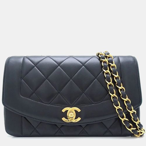 Chanel Black Leather Vintage Diana Shoulder bag - Chanel - Modalova