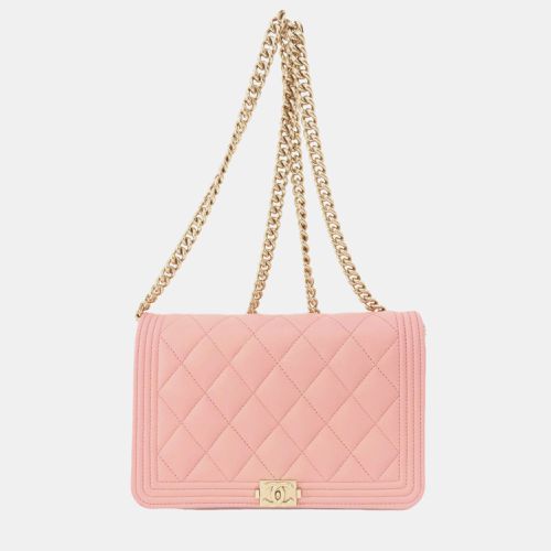 Chanel Pink Leather Boy Wallet on Chain - Chanel - Modalova