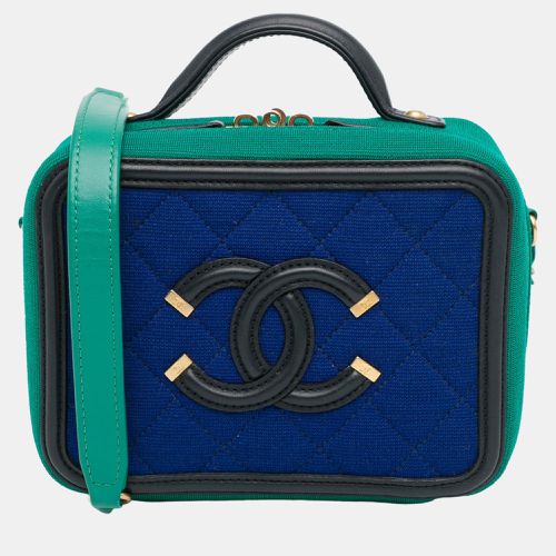 Chanel Blue/Green Small Jersey CC Filigree Vanity Case - Chanel - Modalova