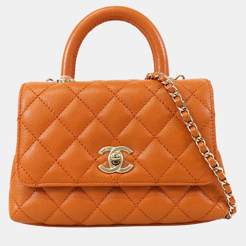 Chanel Orange Extra Mini Caviar Coco Top Handle - Chanel - Modalova