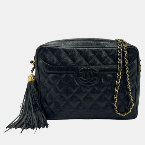 Chanel Black Quilted Caviar Leather Vintage Front Pocket Camera Bag - Chanel - Modalova