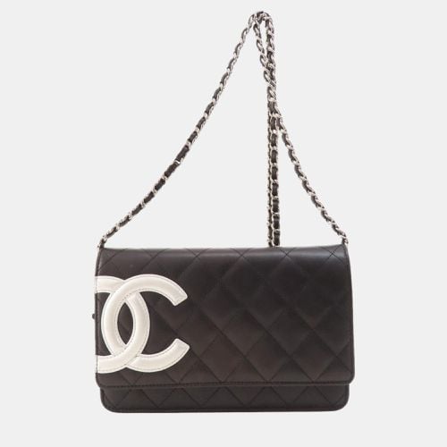 Chanel White/Black Leather Cambon Ligne Wallet On Chain - Chanel - Modalova