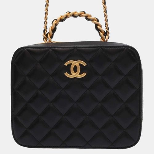 Chanel Black Lambskin Vanity Top Handle Bag - Chanel - Modalova