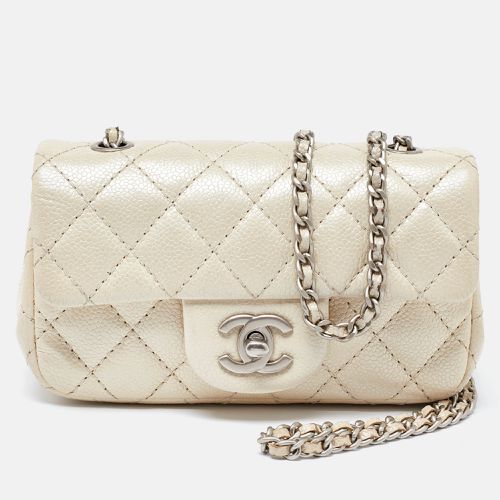 Chanel Pearl Beige Quilted Caviar Leather New Mini Classic Flap Bag - Chanel - Modalova