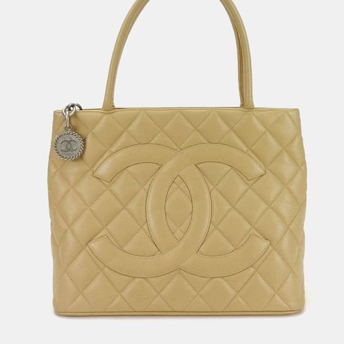 Chanel Beige Caviar Leather Medallion Tote - Chanel - Modalova