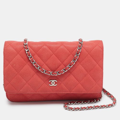 Chanel Coral Pink Quilted Caviar Leather CC Flap Wallet on Chain - Chanel - Modalova