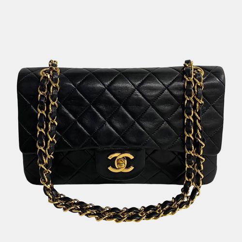 Chanel Black Lambskin Leather Small Classic Double Flap Shoulder Bag - Chanel - Modalova