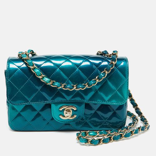 Chanel Green Quilted Patent Leather Mini Rectangle Shaded Classic Flap Shoulder Bag - Chanel - Modalova