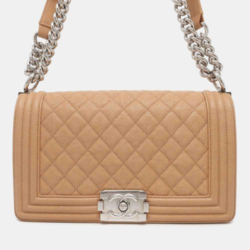 Chanel Beige Leather Medium Boy Shoulder Bags - Chanel - Modalova