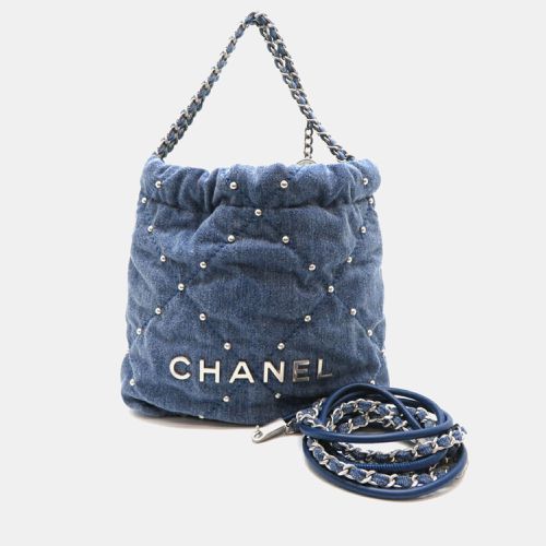 Denim Pearls Quilted Mini 22 Hobo Bag - Chanel - Modalova