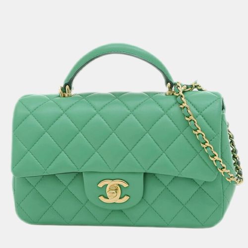 Quilted Lambskin Classic Single Flap Top Handle Bag - Chanel - Modalova