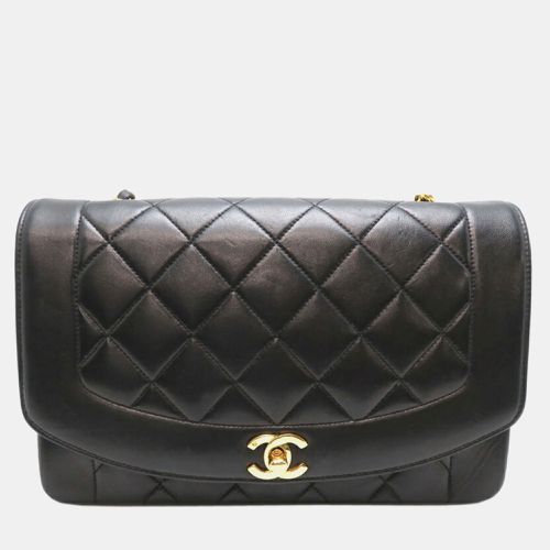 Chanel Black Leather Quilted Vintage Diana Flap Shoulder Bag - Chanel - Modalova