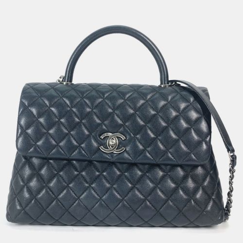 Chanel Black Leather Medium Coco Handle Top Handle Bag - Chanel - Modalova