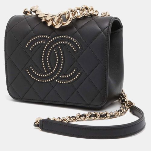 Chanel Black Lambskin Quilted Studded Beauty Begins Flap Shoulder Bag - Chanel - Modalova