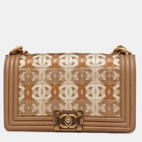 Chanel Brown/Beige Paris-Dubai Medium Boy Shoulder Bags - Chanel - Modalova