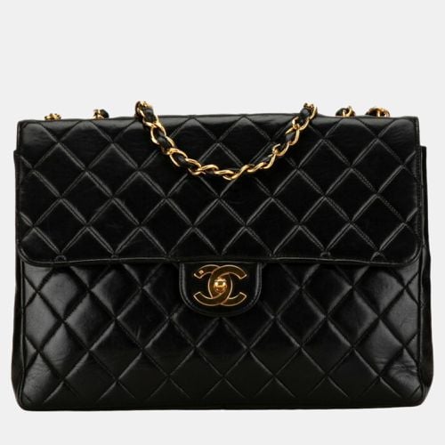 Chanel Black Lambskin Leather Jumbo Classic Single Flap Shoulder Bag - Chanel - Modalova