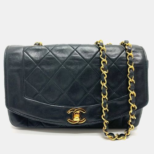 Chanel Black Leather Quilted Vintage Diana Flap Shoulder Bag - Chanel - Modalova