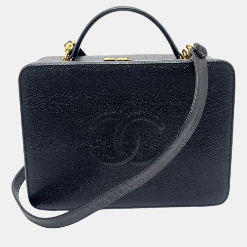 Chanel Black Leather CC Filigree Top Handle Bag - Chanel - Modalova