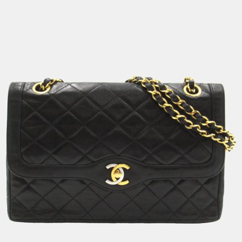 Chanel Black Leather Paris Double Flap Shoulder Bag - Chanel - Modalova