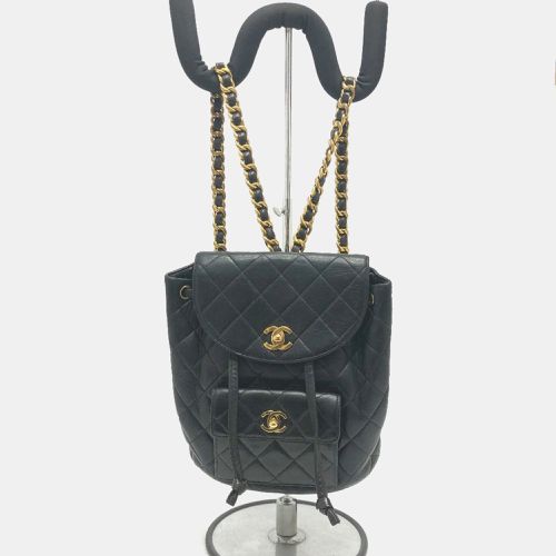 Chanel Black Lambskin Quilted Drawstring Backpack - Chanel - Modalova