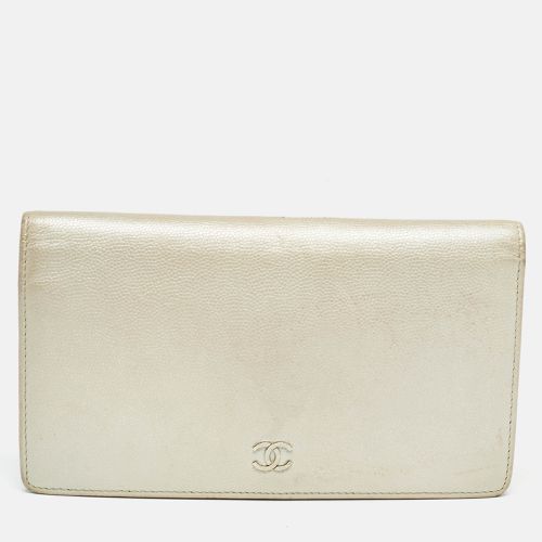 Chanel Pearl White Caviar Leather CC L Yen Continental Wallet - Chanel - Modalova