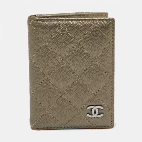 Chanel Metallic Quilted Caviar Leather CC Logo Card Case - Chanel - Modalova