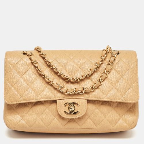 Chanel Beige Caviar Leather Medium Classic Double Flap Bag - Chanel - Modalova