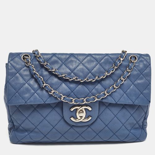 Chanel Blue Quilted Caviar Leather Maxi Classic Single Flap Bag - Chanel - Modalova