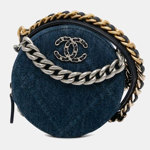 Chanel Blue Denim 19 Round Clutch with Chain - Chanel - Modalova