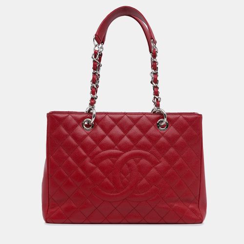 Chanel Red Caviar Leather Grand Shopping Tote Bag - Chanel - Modalova