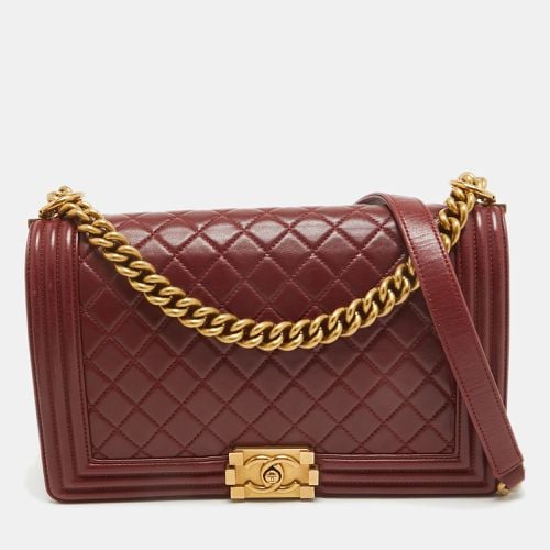 Chanel Red Quilted Leather New Medium Boy Bag - Chanel - Modalova