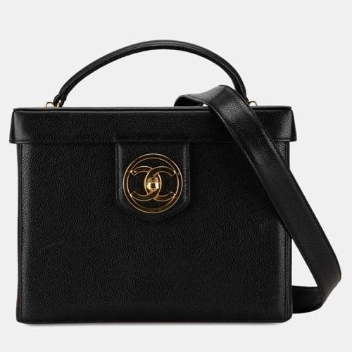 Chanel Black Caviar Leather Vanity Train Case - Chanel - Modalova