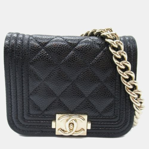 Chanel Black Caviar Quilted Boy Flap Waist Belt Bag - Chanel - Modalova