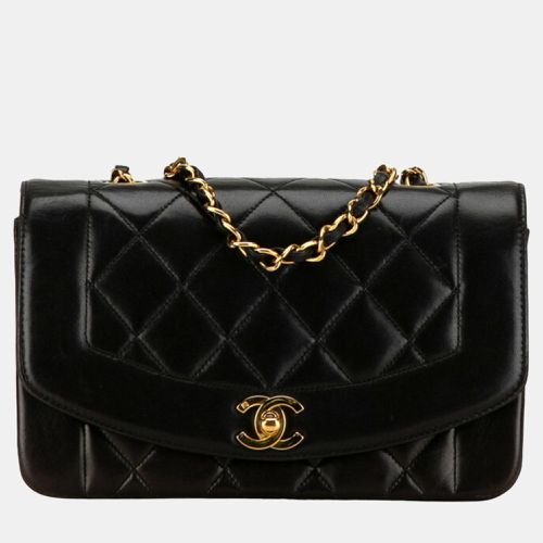 Chanel Black Leather Vintage Diana Shoulder Bag - Chanel - Modalova