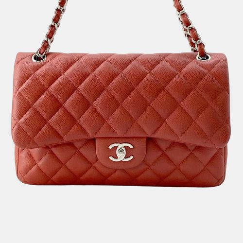 Chanel Red Caviar Leather Jumbo Classic Double Flap Shoulder Bag - Chanel - Modalova