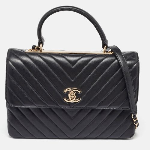 Chanel Black Chevron Leather Medium Trendy CC Top Handle Bag - Chanel - Modalova