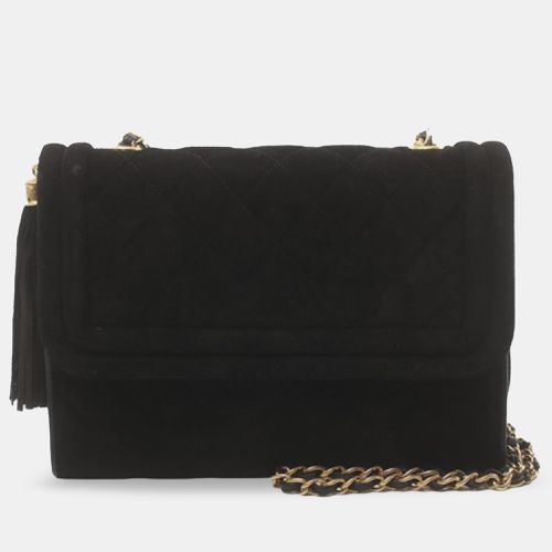 Chanel Black Suede Tassel Flap Bag - Chanel - Modalova