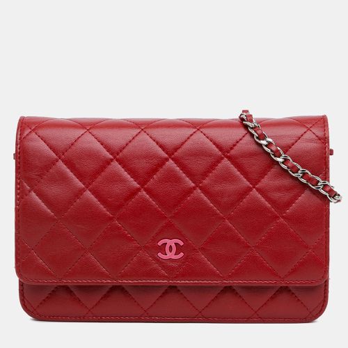 Chanel Red Lambskin Leather Classic Wallet on Chain - Chanel - Modalova