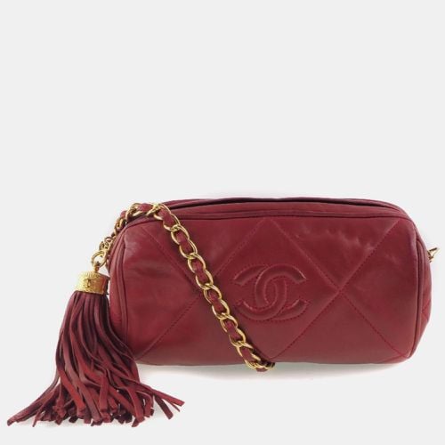 Chanel Red Leather Fringe Chain Shoulder Bag - Chanel - Modalova