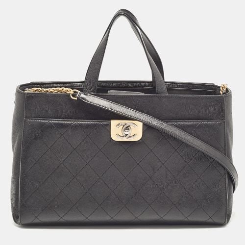 Chanel Black Quilted Caviar Leather Straight Lines Tote - Chanel - Modalova