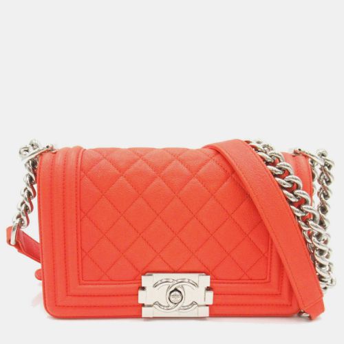 Chanel Orange Caviar Leather Small Boy Shoulder Bag - Chanel - Modalova