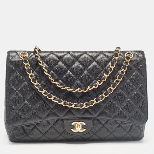 Chanel Black Quilted Caviar Leather Maxi Classic Single Flap Bag - Chanel - Modalova