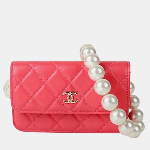 Leather Pearl Mini Wallet On Chain - Chanel - Modalova