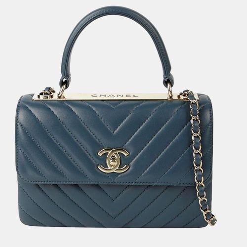 Chanel Blue Chevron Leather Trendy CC Shoulder Bag - Chanel - Modalova